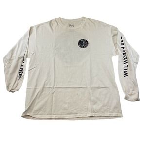 Will Work 4 Beer Grim Reaper Graphic Tee Thrifted Vintage Style Size XL